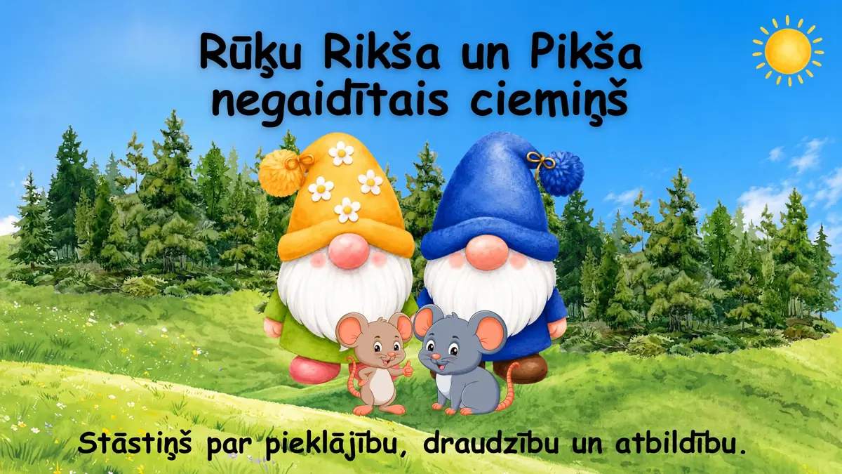 Rūķu Rikša un Pikša negaidītais ciemiņš: prezentācijas pirmais slaids