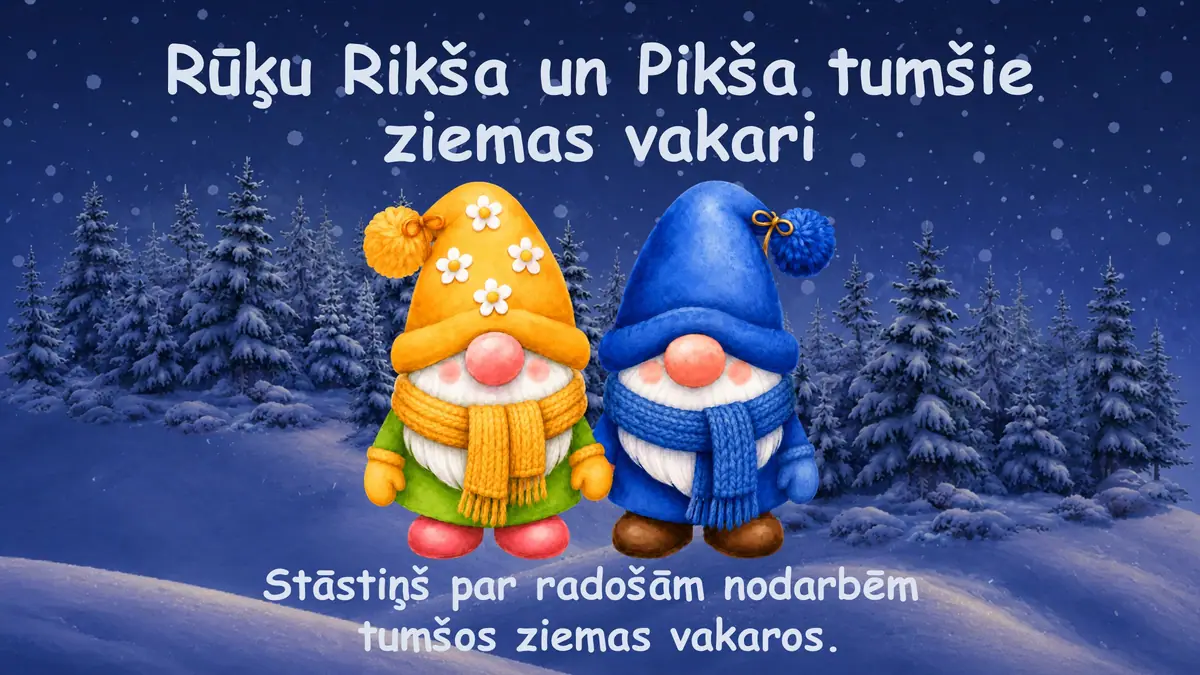 Rūķu Rikša un Pikša tumšie ziemas vakari: prezentācijas pirmais slaids