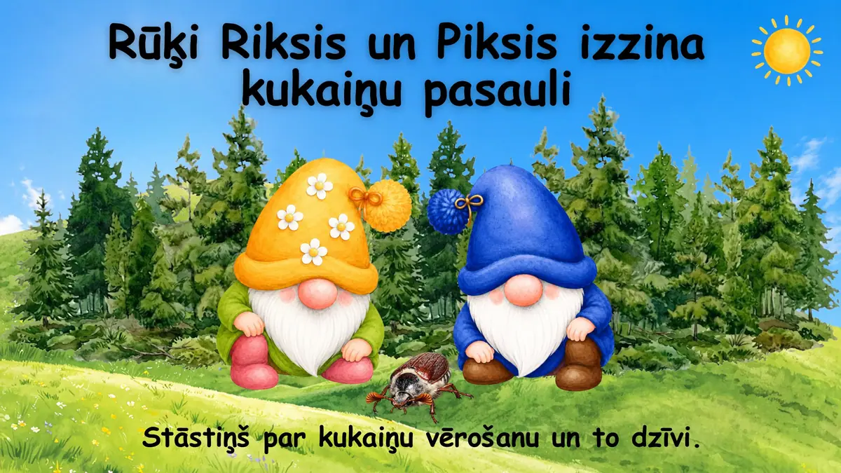 Rūķi Riksis un Piksis izzina kukaiņu pasauli: prezentācijas pirmais slaids